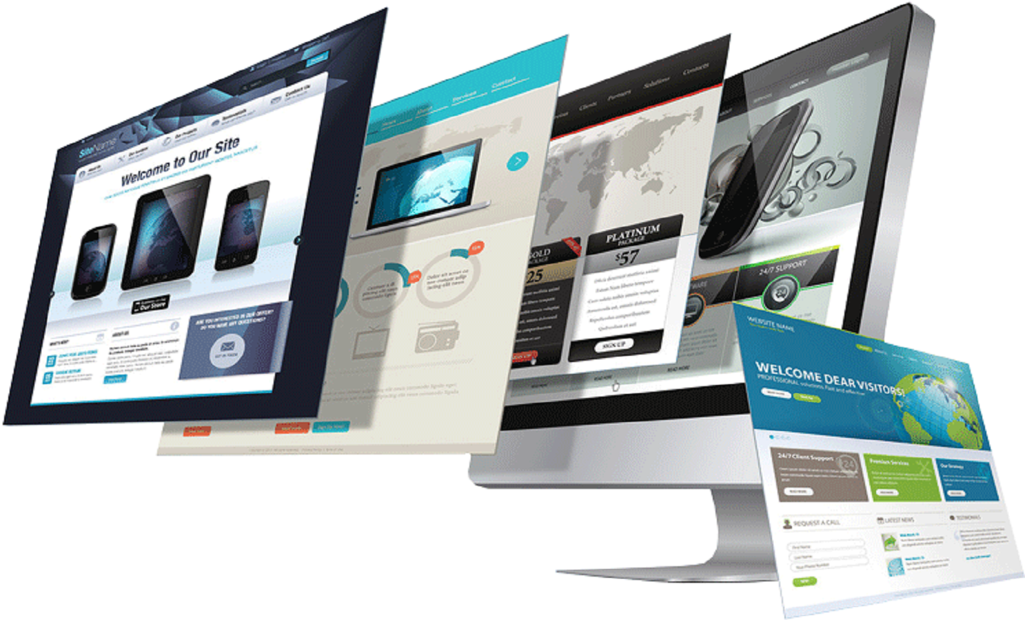 Several websites or landing pages